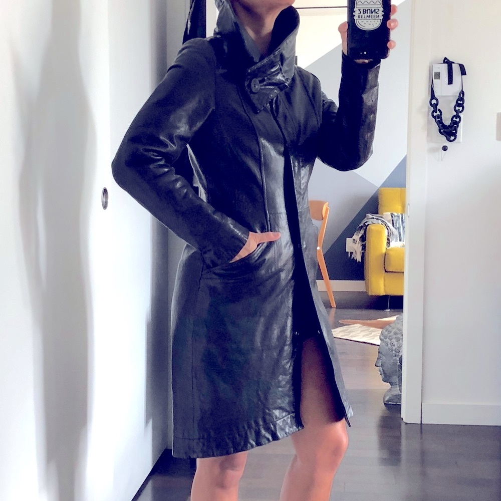 Danier Leather coat with insulation for colder weather